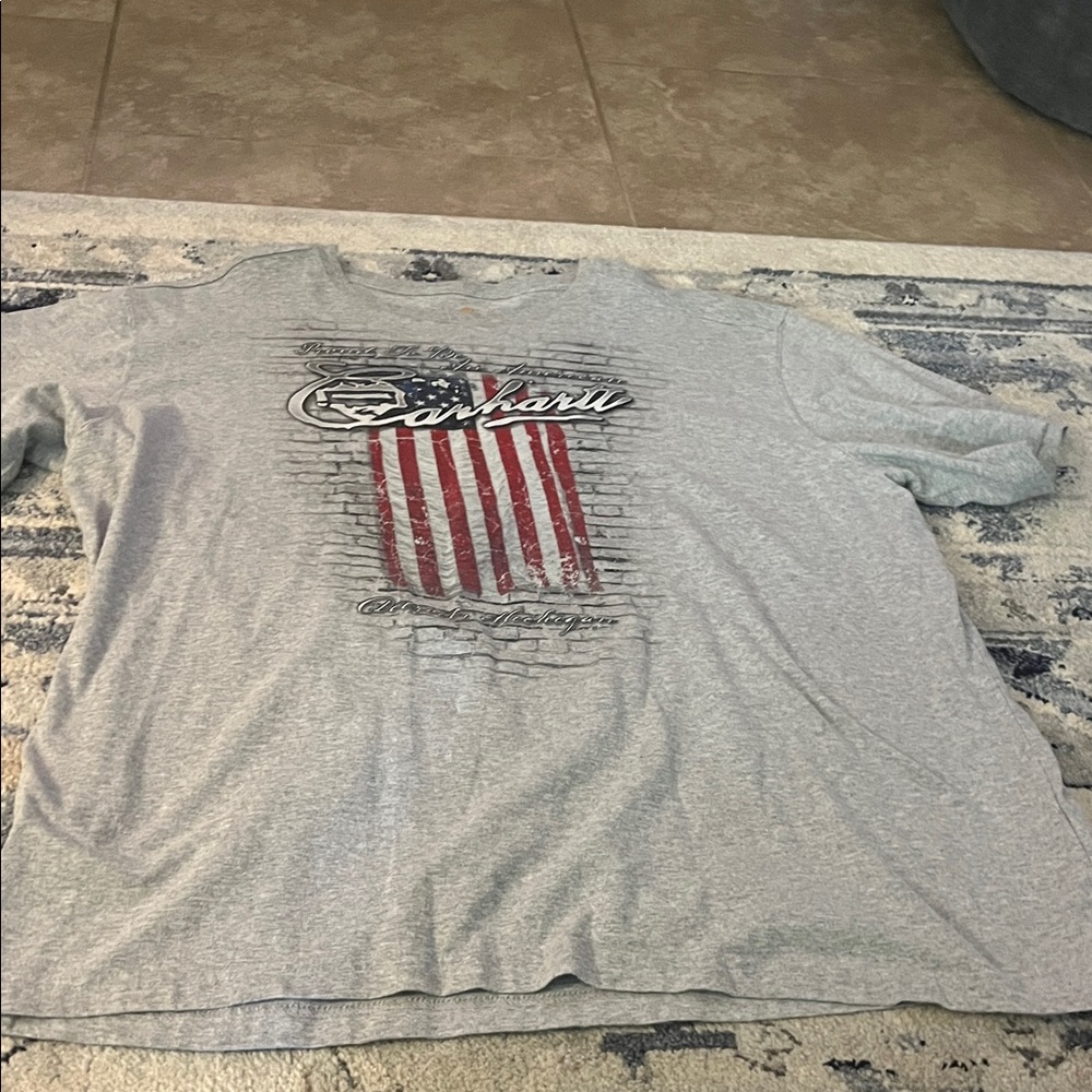 Carhartt Gray and Red Graphic Men's Tee